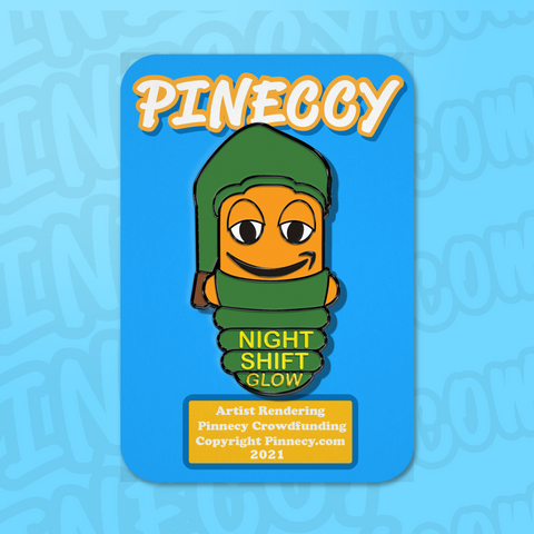 Glow Worm Night Shift Glow Pineccy Smile AIR Pin